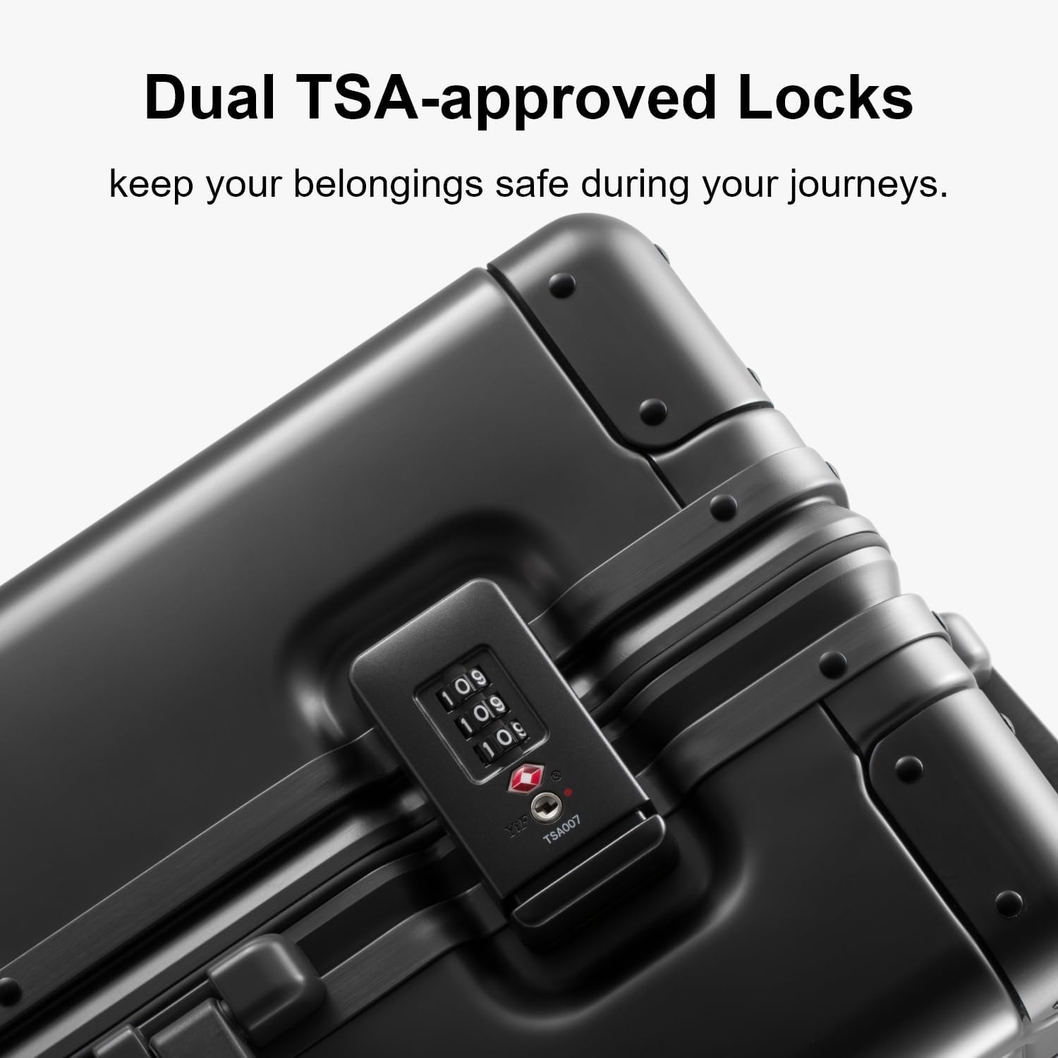 LEVEL8 Gibraltar Aluminum Zipperless Luggage 20 Inch, Hardside Carry on Suitcases with Wheels Tsa Lock, 8 Spinner Wheels, Dark Grey